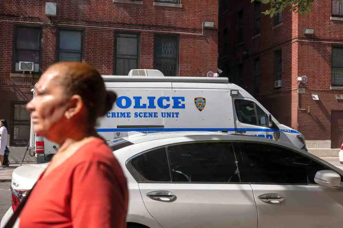 Police and crime scene investigators work at a Bronx daycare centre, after a 1-year-old child died and three other children were injured from alleged exposure to the drug fentanyl, in New York City on Sept. 21, 2023. (Spencer Platt/Getty Images)