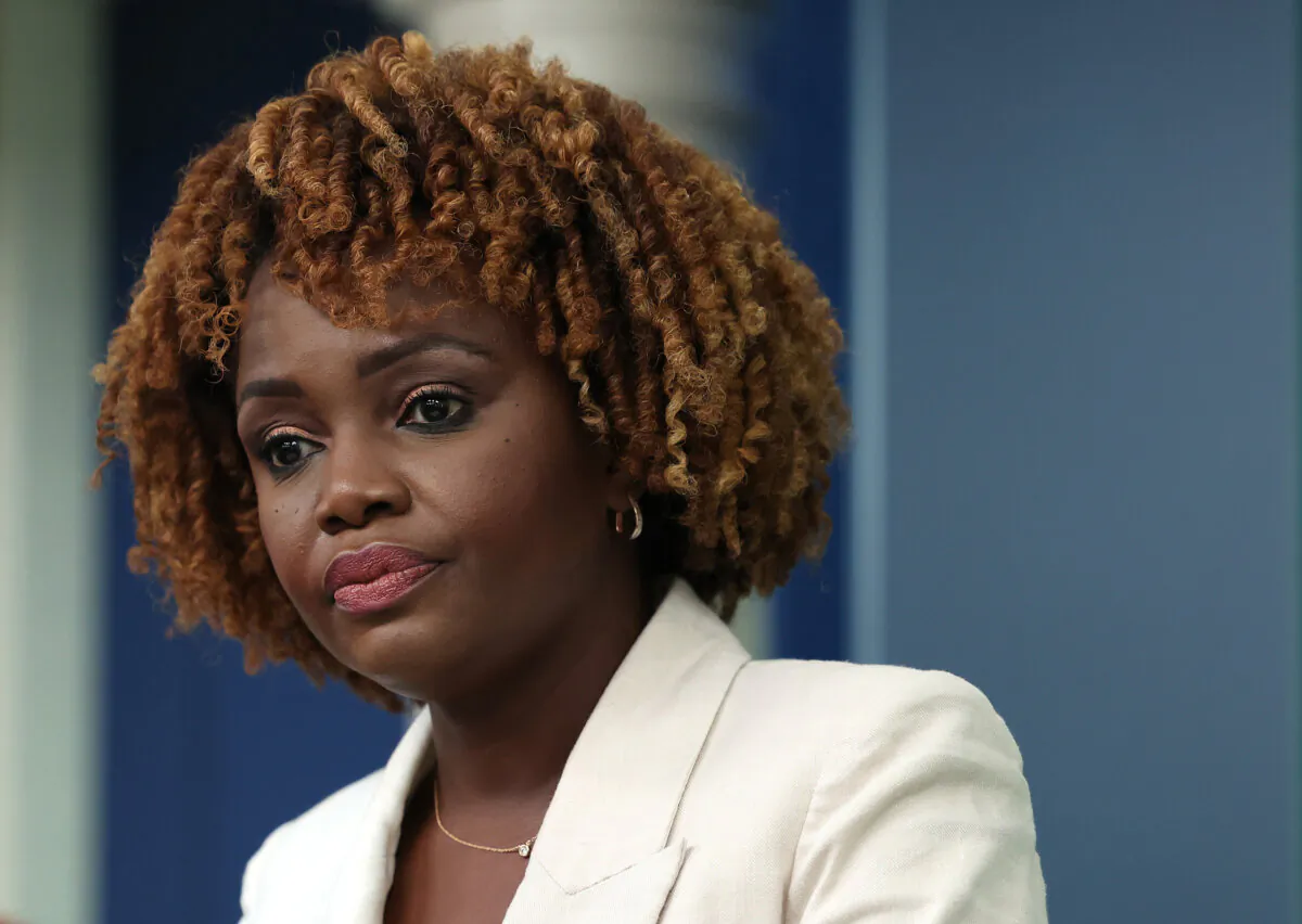 White House Press Secretary Karine Jean-Pierre speaks during the daily press briefing at the White House on Oct. 05, 2023, in Washington. (Kevin Dietsch/Getty Images)