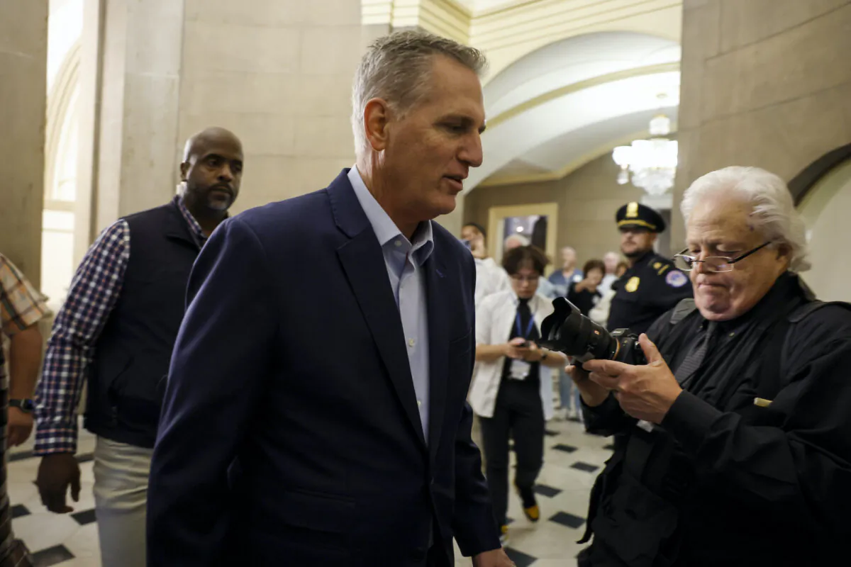 U.S. Rep. Kevin McCarthy (R-Calif.) arrives to the U.S. Capitol Building in Washington, DC, on Oct. 5, 2023. (Anna Moneymaker/Getty Images)
