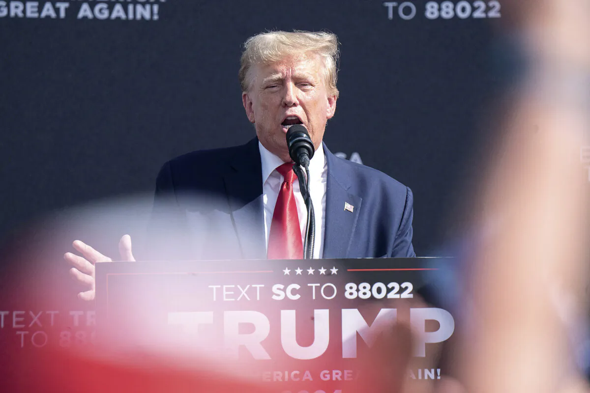 Former President Donald Trump speaks to a crowd during a campaign rally in Summerville, S.C., on Sept. 25, 2023. (Sean Rayford/Getty Images)