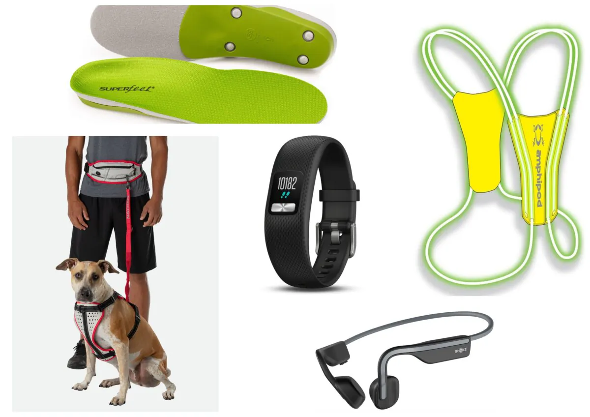(Courtesy of Shokz, Amphipod, Nathan, Garmin, Superfeet)