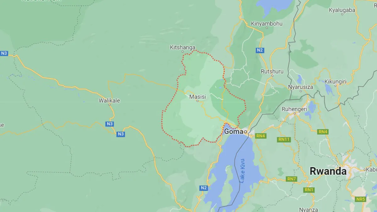 Masisi territory in North Kivu Province, in eastern Congo, on Oct. 9, 2023. (Google Maps)