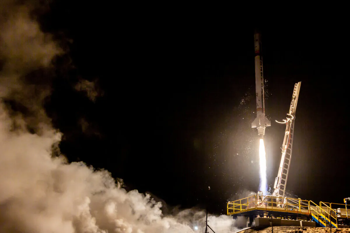 Spanish startup PLD Space's first suborbital reusable "Miura 1" rocket is being launched at El Arenosillo military facility in Huelva, Spain, on Oct. 7, 2023. (PLD Space/Handout via Reuters)