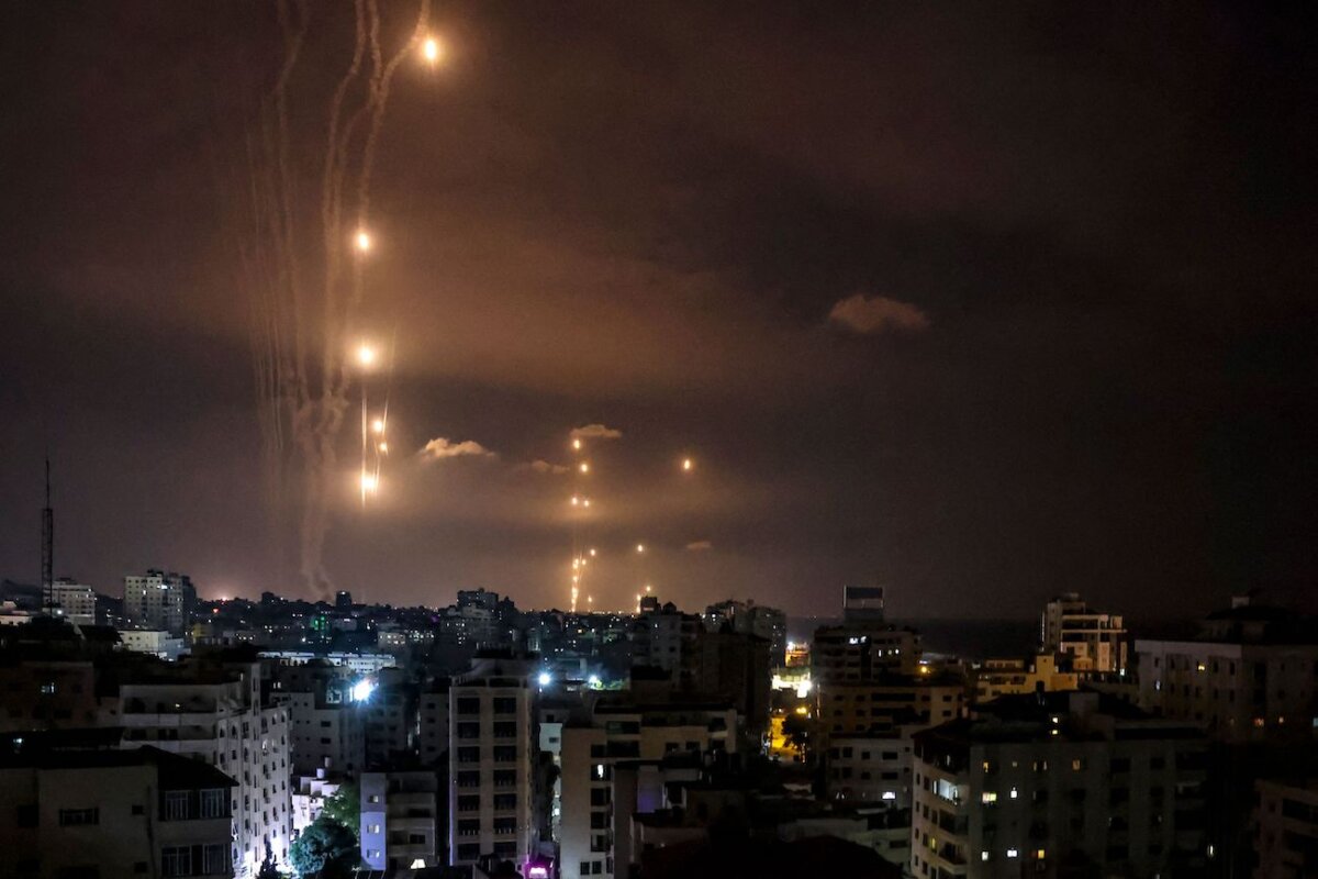 rockets at israel intercepted
