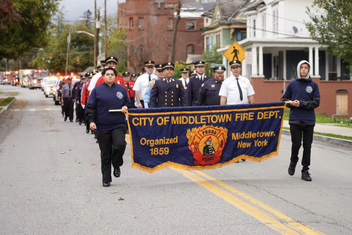 The 160th Middletown Fire Department Inspection Parade in Middletown, N.Y., on Oct. 7, 2023. (Cara Ding/The Epoch Times)