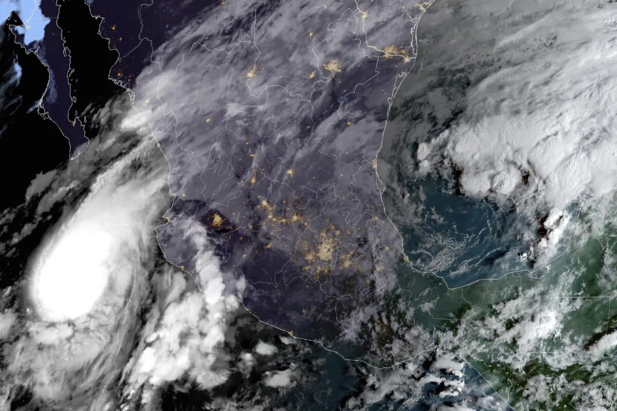 Hurricane Lidia in the Pacific Ocean approaching Puerto Vallarta, Mexico, in a satellite image provided at 8am E.T. on Oct. 10, 2023. (NOAA via AP)