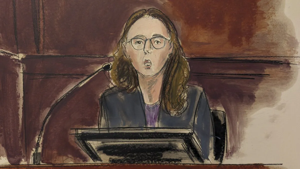 Caroline Ellison testifies in Manhattan federal court in New York on Oct. 10, 2023. (Elizabeth Williams via AP)
