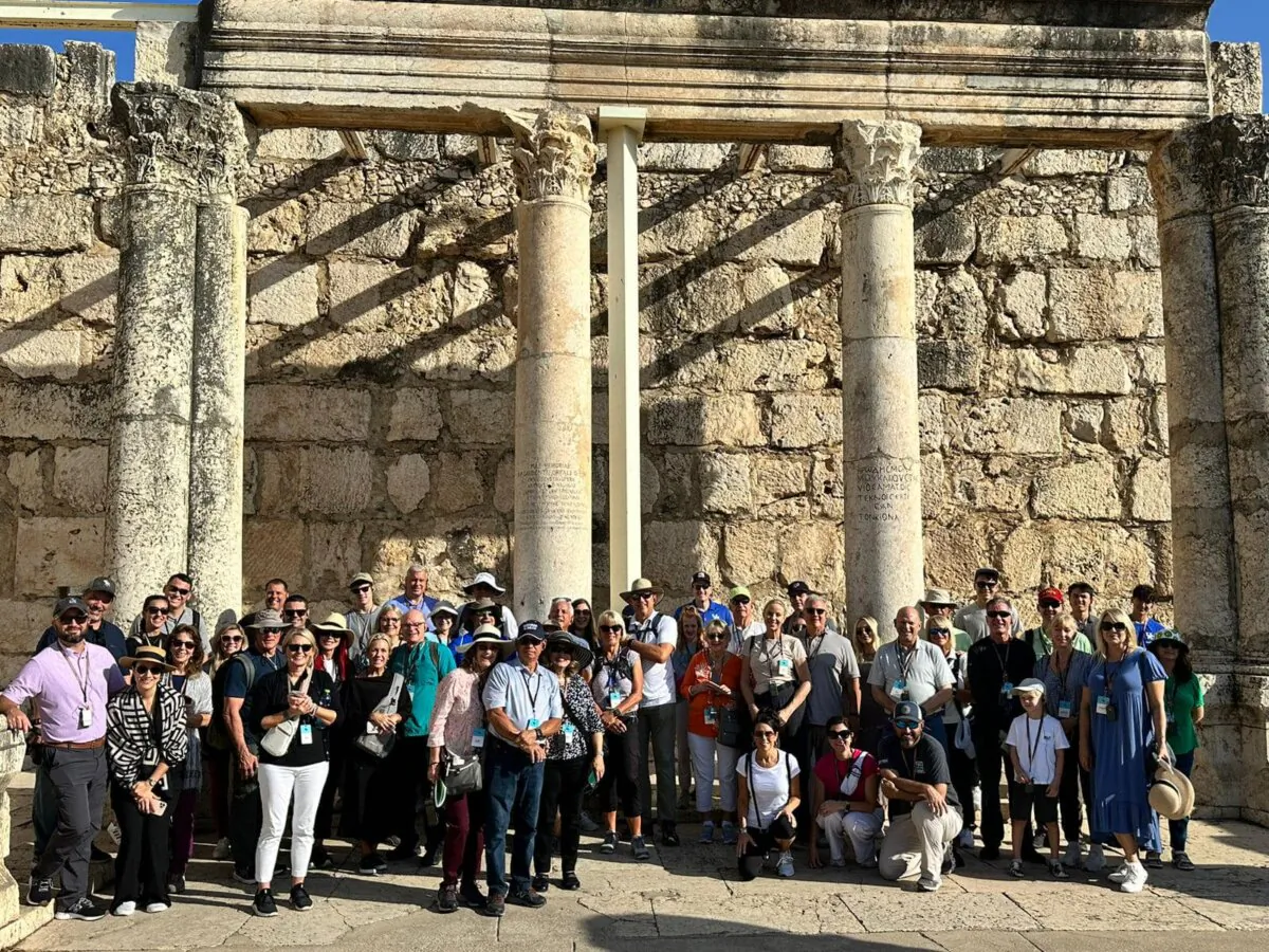 A group from First Naples Church in Naples, Fla., poses for a photo during their 10-day trip to Israel in October 2023. (Courtesy of First Naples Church)