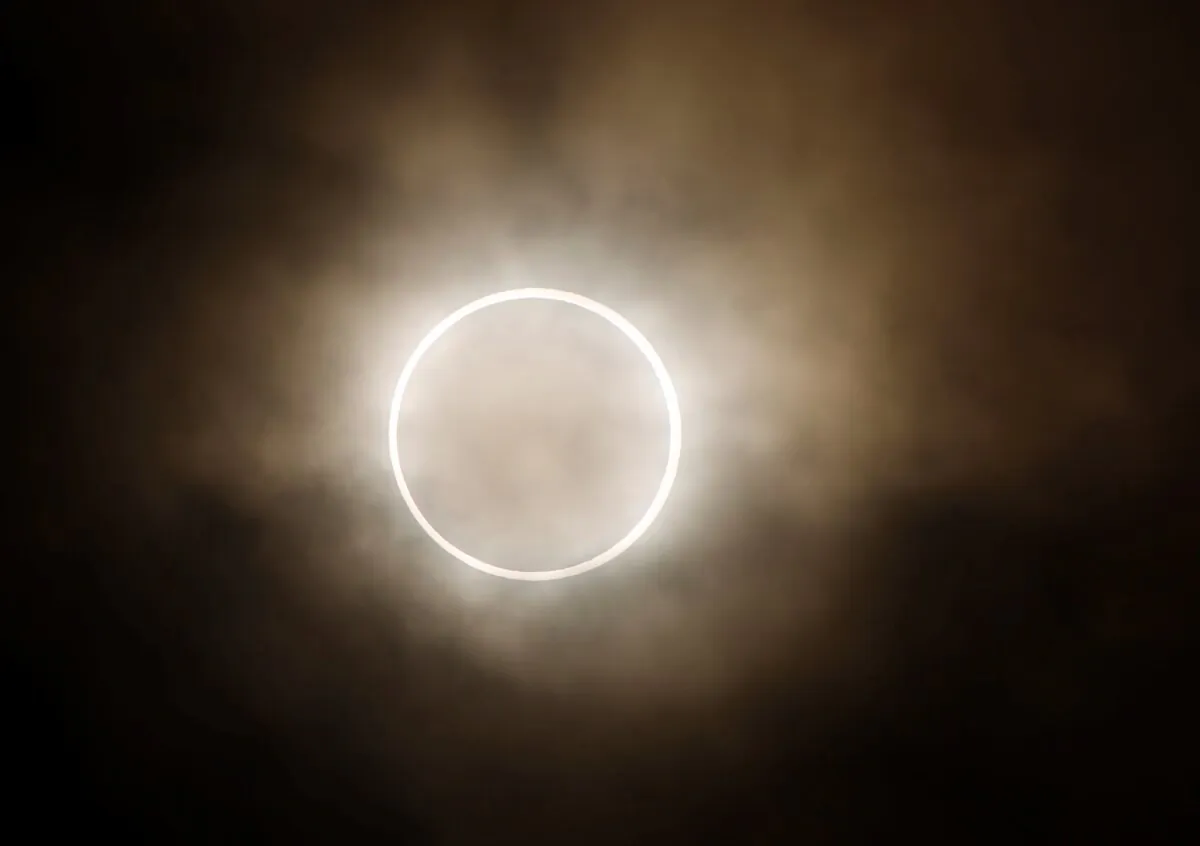 An annular eclipse is viewed from a waterfront park in Yokohama, Japan, near Tokyo, on May 21, 2012. (Shuji Kajiyama/AP Photo)