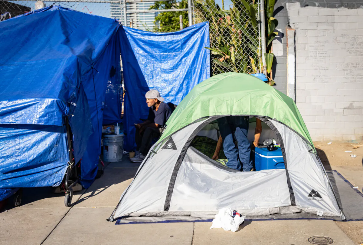 A homeless encampment in San Diego, Calif., on Oct. 4, 2023. (John Fredricks/The Epoch Times)