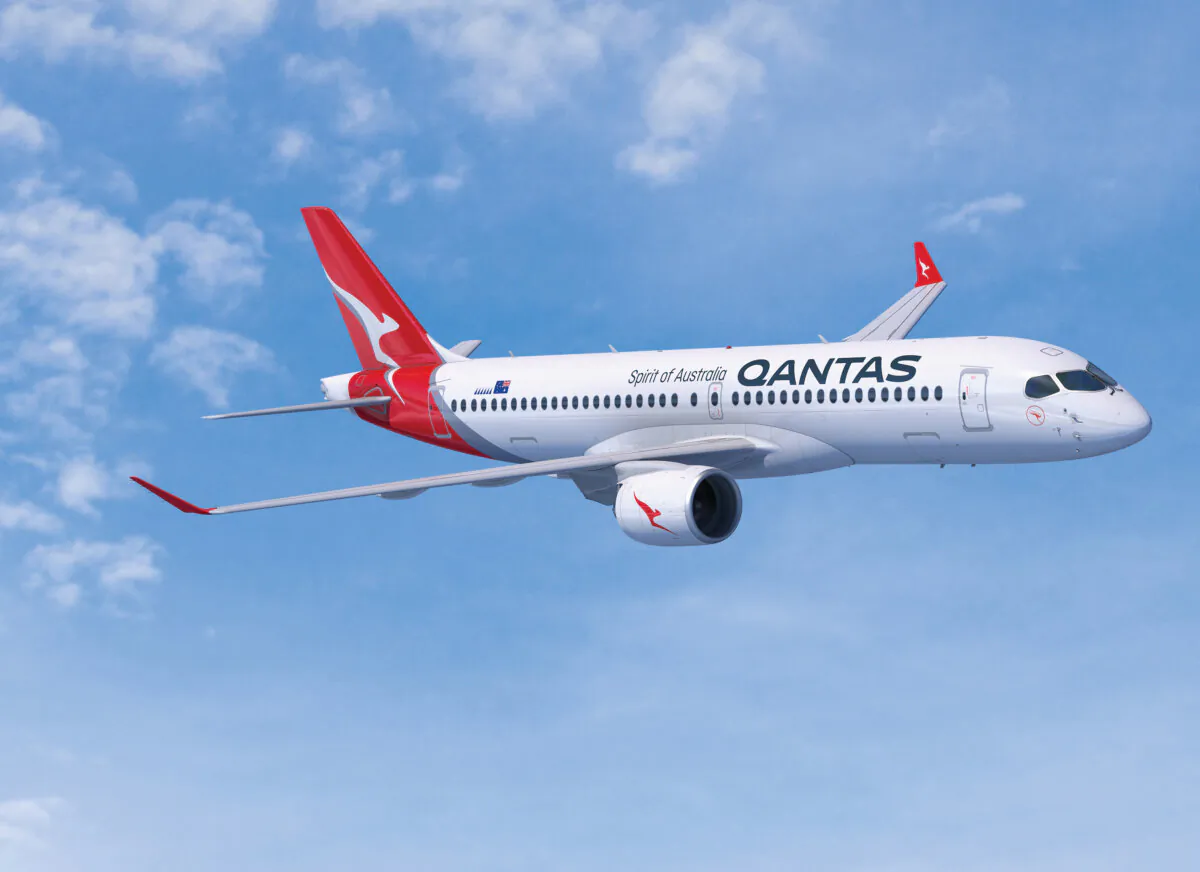 The enclosed first class suite aboard the A350, the ultra-long-range Airbus that will fly between Sydney and London beginning in 2025, will have 50 percent more suite space than the A380 and features a 22-inch wide reclining armchair and 80-inch long flat bed. (Qantas/TNS)