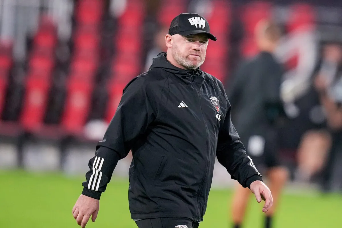 D.C. United head coach Wayne Rooney walks off the field after the team's MLS soccer match against Inter Miami in Washington on July 8, 2023. (Alex Brandon/ AP Photo)