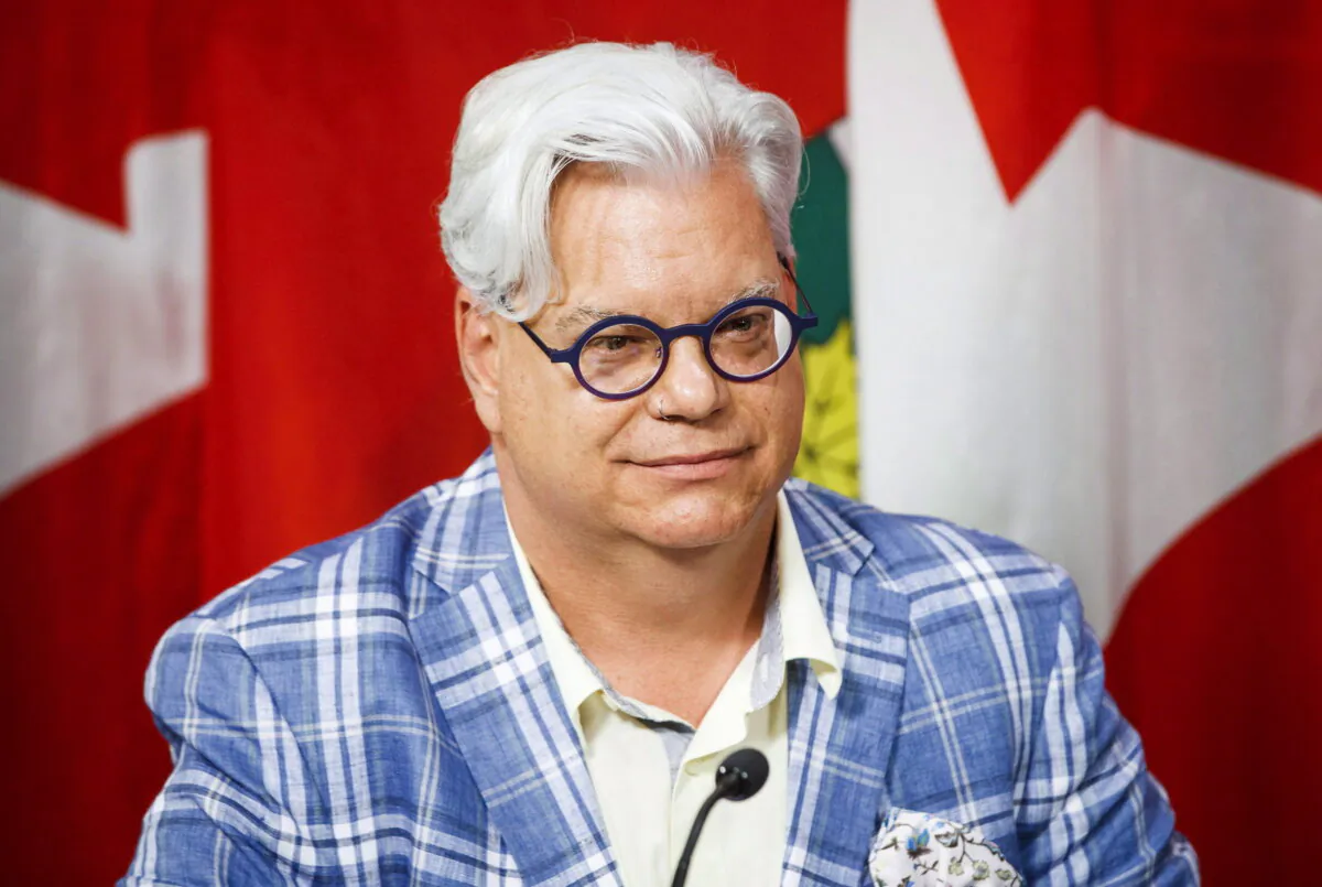 Fred Hahn, president of the Canadian Union of Public Employees (CUPE) Ontario, speaks at a press conference at Queen's Park in Toronto on July 16, 2018. (The Canadian Press/Mark Blinch)