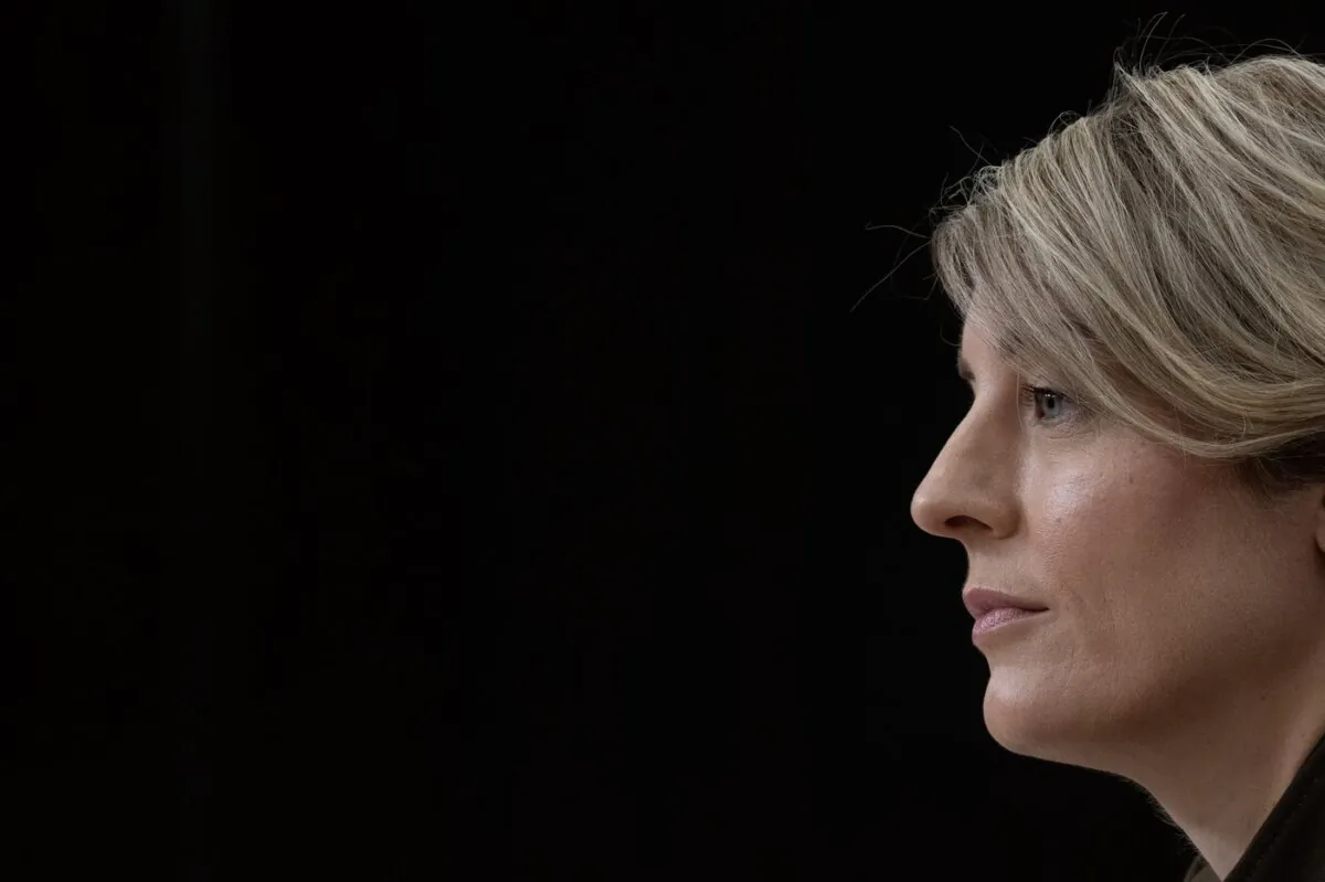 Foreign Affairs Minister Melanie Joly listens to a question during a news conference in Ottawa concerning the situation in the Middle East on Oct. 11, 2023. (The Canadian Press/Adrian Wyld)
