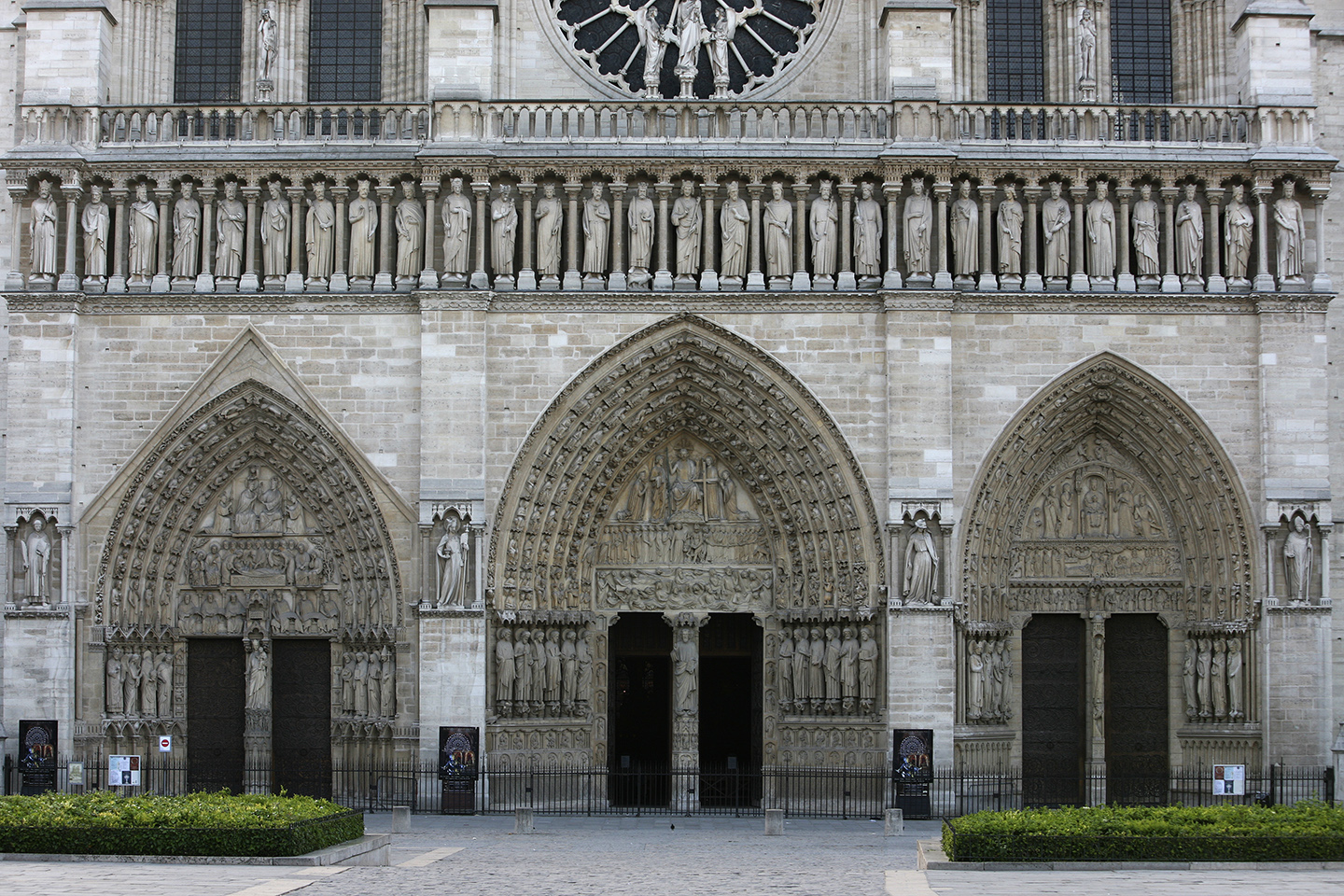The three portals on Notre-Dame’s west façade.