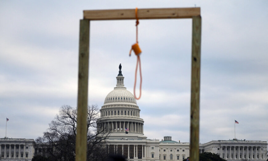 Police video shows gallows being built early on Jan. 6.