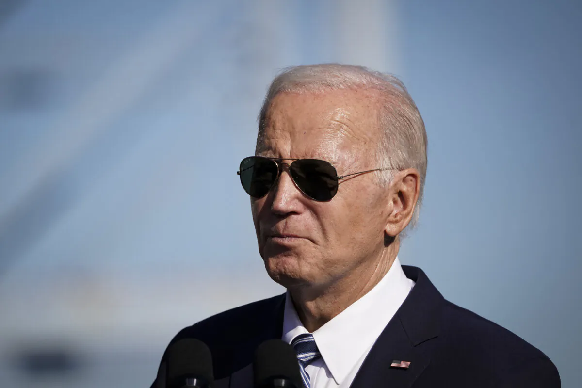 President Joe Biden in Philadelphia on Oct. 13, 2023. (Madalina Vasiliu/The Epoch Times)
