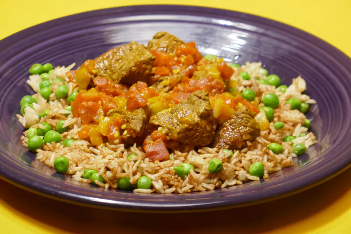 Curry Coconut Beef with Spiced Rice. (Linda Gassenheimer/TNS)