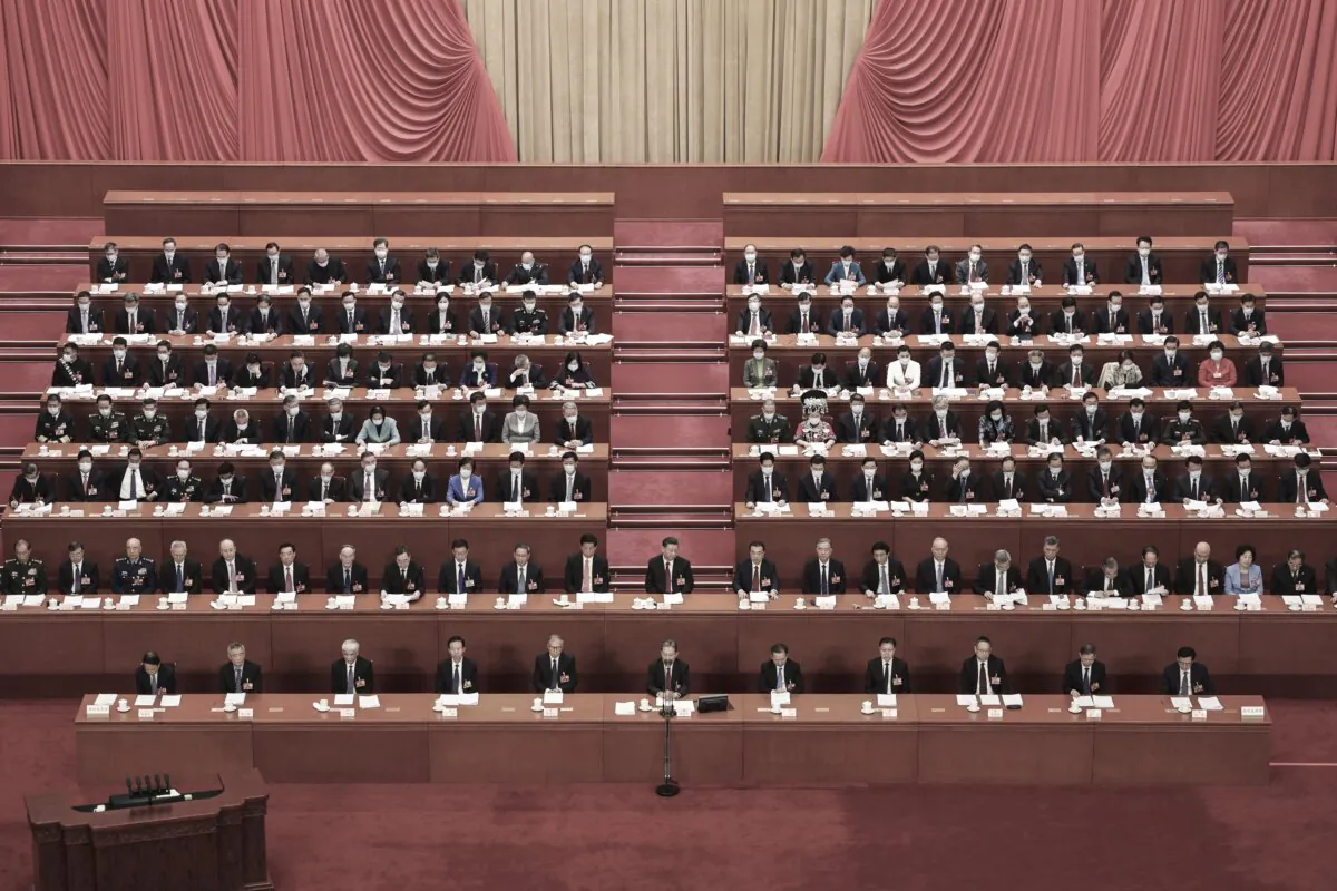 Chinese leader Xi Jinping attends the opening of the first session of the 14th National People's Congress at The Great Hall of People on March 5, 2023 in Beijing, China. China's annual political gathering known as the Two Sessions will convene leaders and lawmakers to set the government's agenda for domestic economic and social development for the year. (Lintao Zhang/Getty Images)