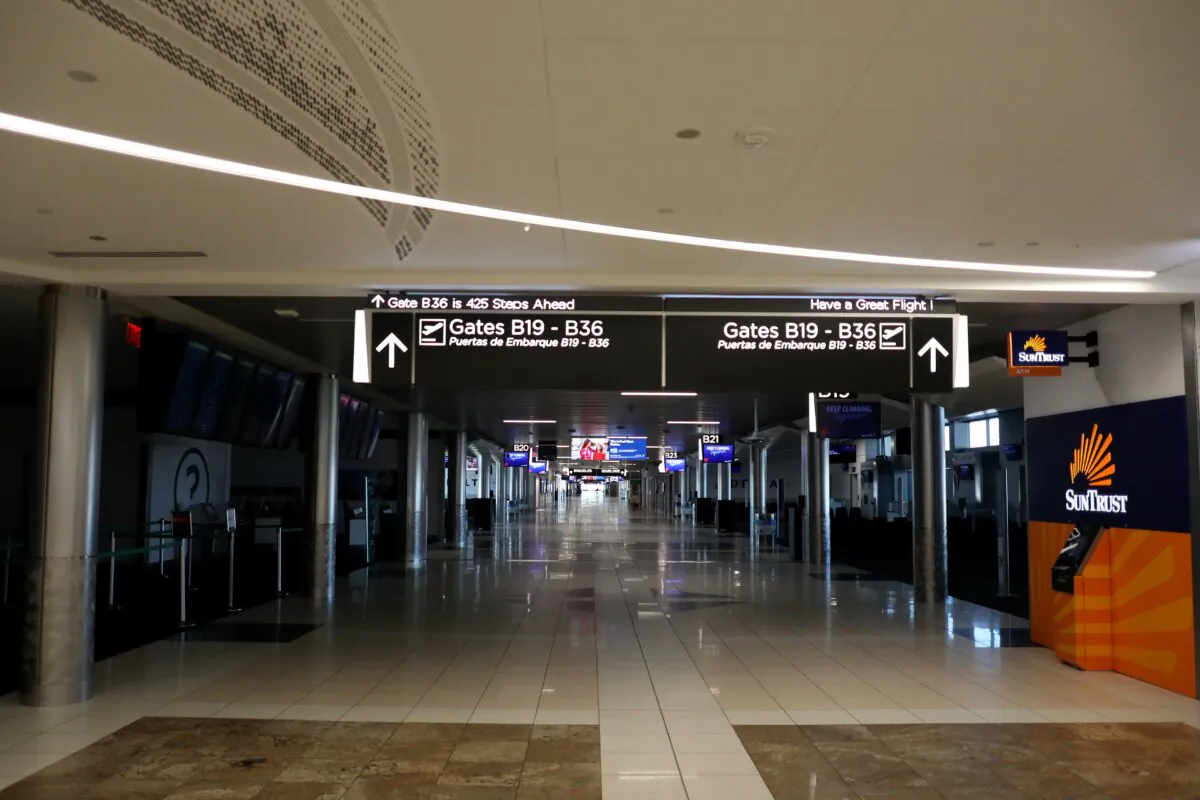 A vacant terminal B at Hartsfield-Jackson Atlanta International Airport in Atlanta on April 20, 2020. (Rob Carr/Getty Images)