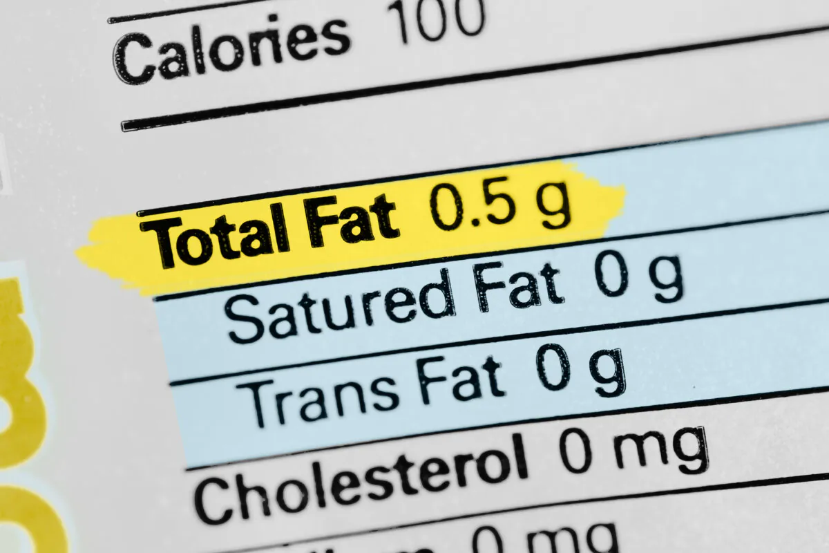 This nutrition facts label is focused on fat content. (Dreamstime/TNS)