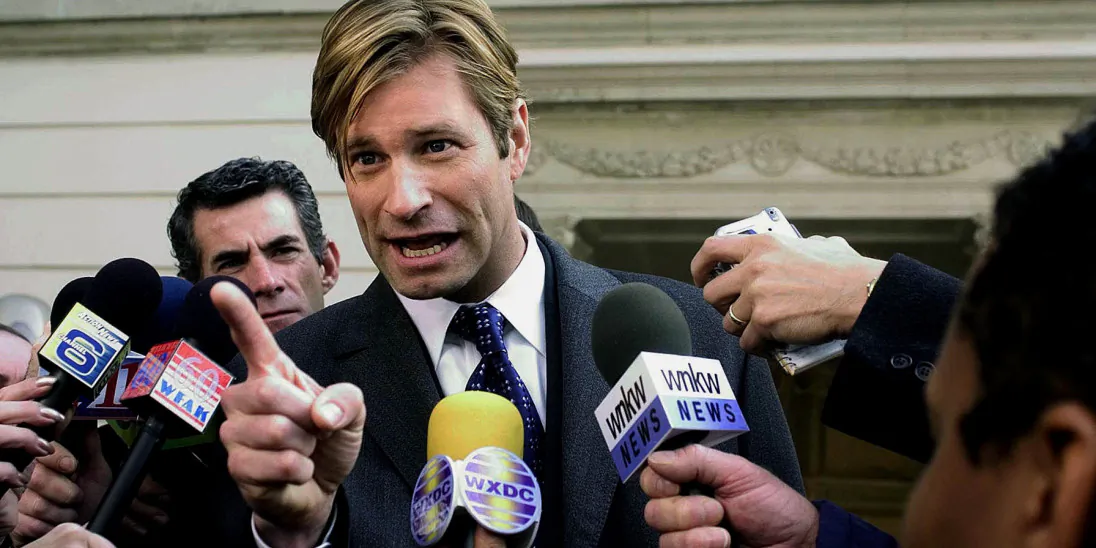 Nick Naylor (Aaron Eckhart) as a lobbyist for the tobacco industry, in “Thank You For Smoking.” (Fox Searchlight Pictures)