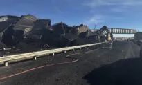Colorado Train Derails, Spilling Train Cars and Coal Onto Highway and Trapping Semi-Truck Driver