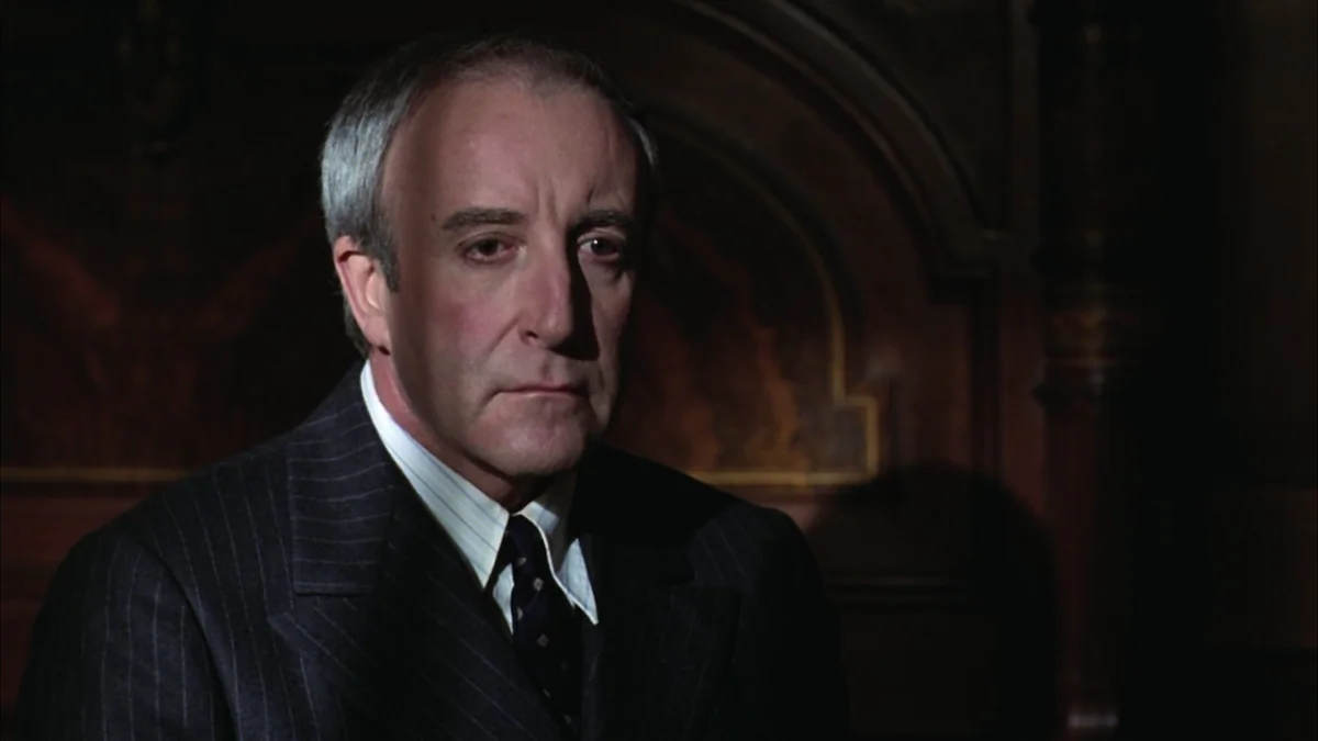 Peter Sellers as “Chance” in a scene of the movie “Being There” (1979). (Public Domain)