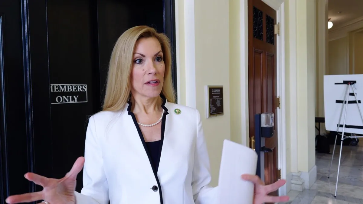 Rep. Beth Van Duyne (R-Texas) speaks to a reporter on Capitol Hill on Oct. 16, 2023. (NTD)