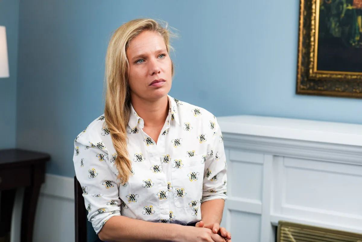 Laura Harth, campaign director for Safeguard Defenders, in Connecticut on Sept. 13, 2023. (Wei Wu/The Epoch Times)