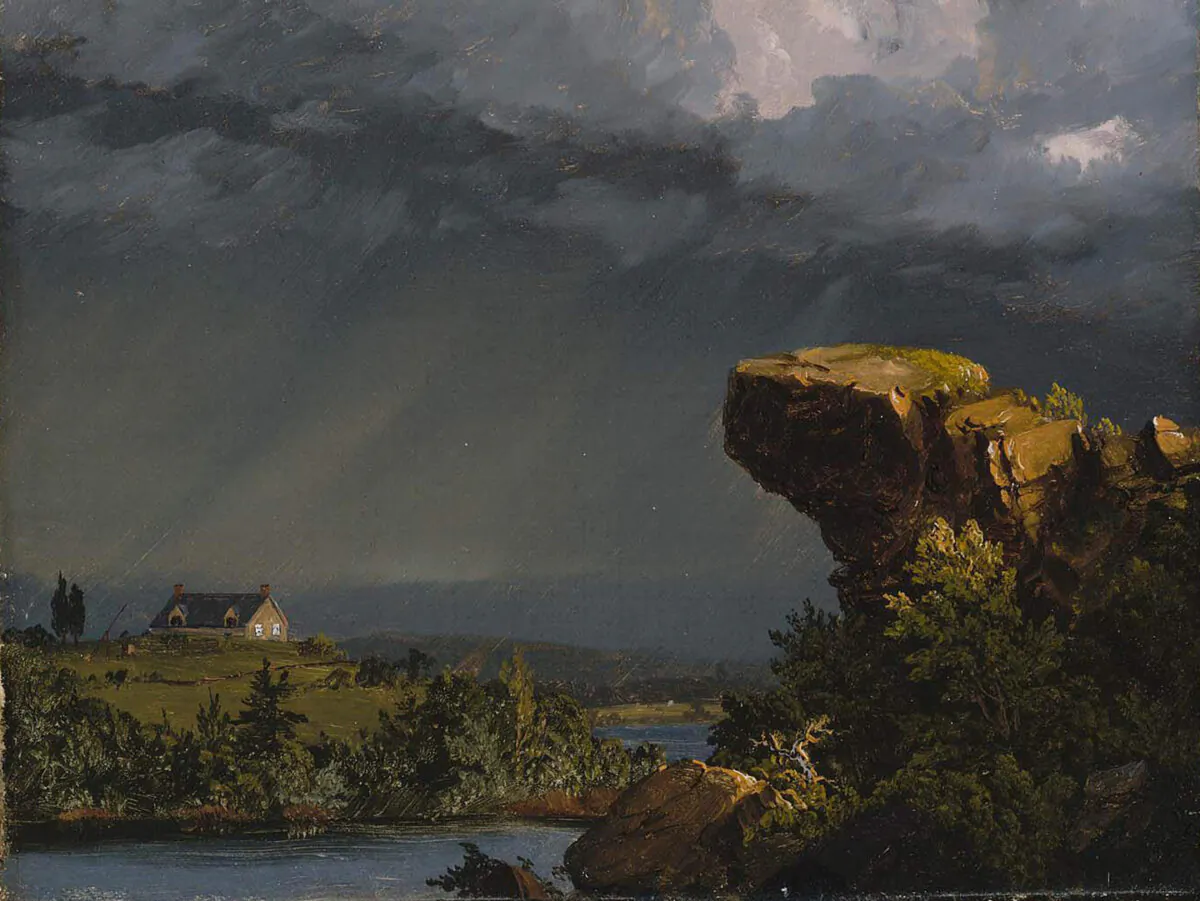 “A Passing Storm,” 1849, by Frederic Edwin Church. Oil on canvas. Museum of Fine Arts, Boston. (Public Domain)