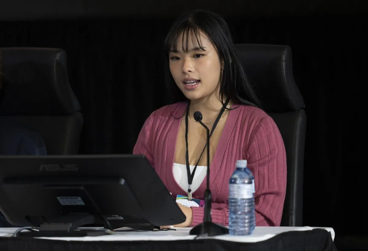 Li appears as a witness at the Public Order Emergency Commission, in Ottawa, Oct. 14, 2022. (The Canadian Press/Adrian Wyld)

