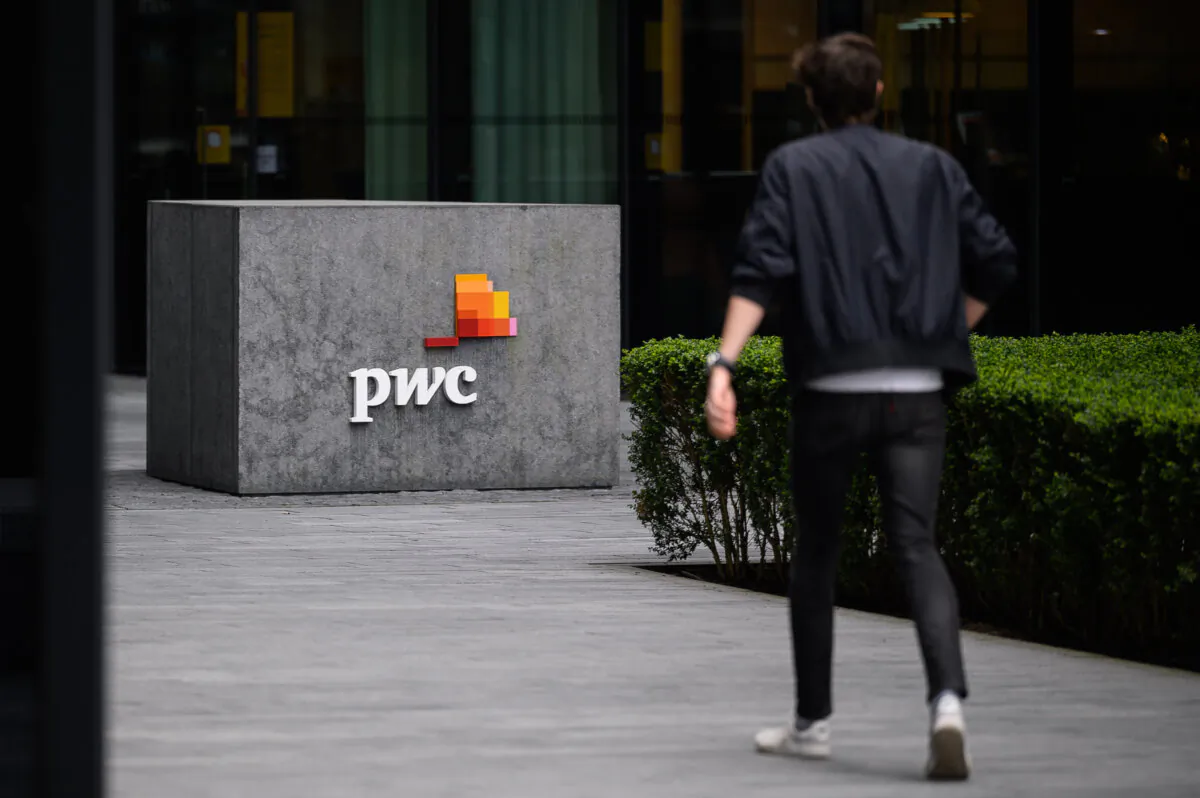 A general view of the exterior of the PwC London offices on March 31, 2021. (Leon Neal/Getty Images)
