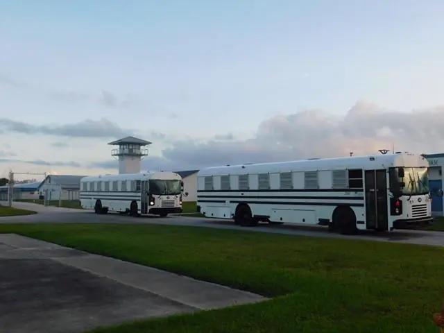 Buses carry inmates at a Florida state prison. (Courtesy Florida Department of Corrections) 