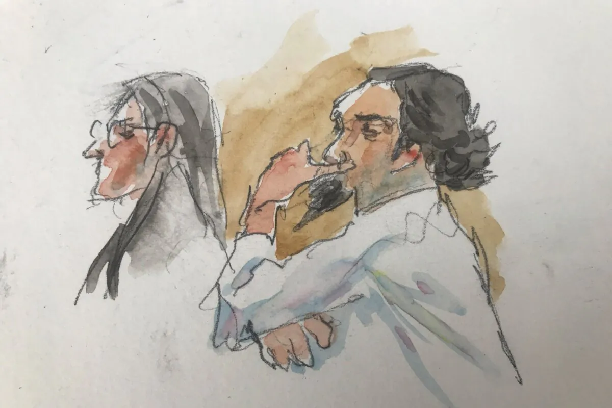 Ruslan Maratovich Asainov (R) appears in federal court in New York on Feb. 7, 2023. (Aggie Whelan Kenny via AP)
