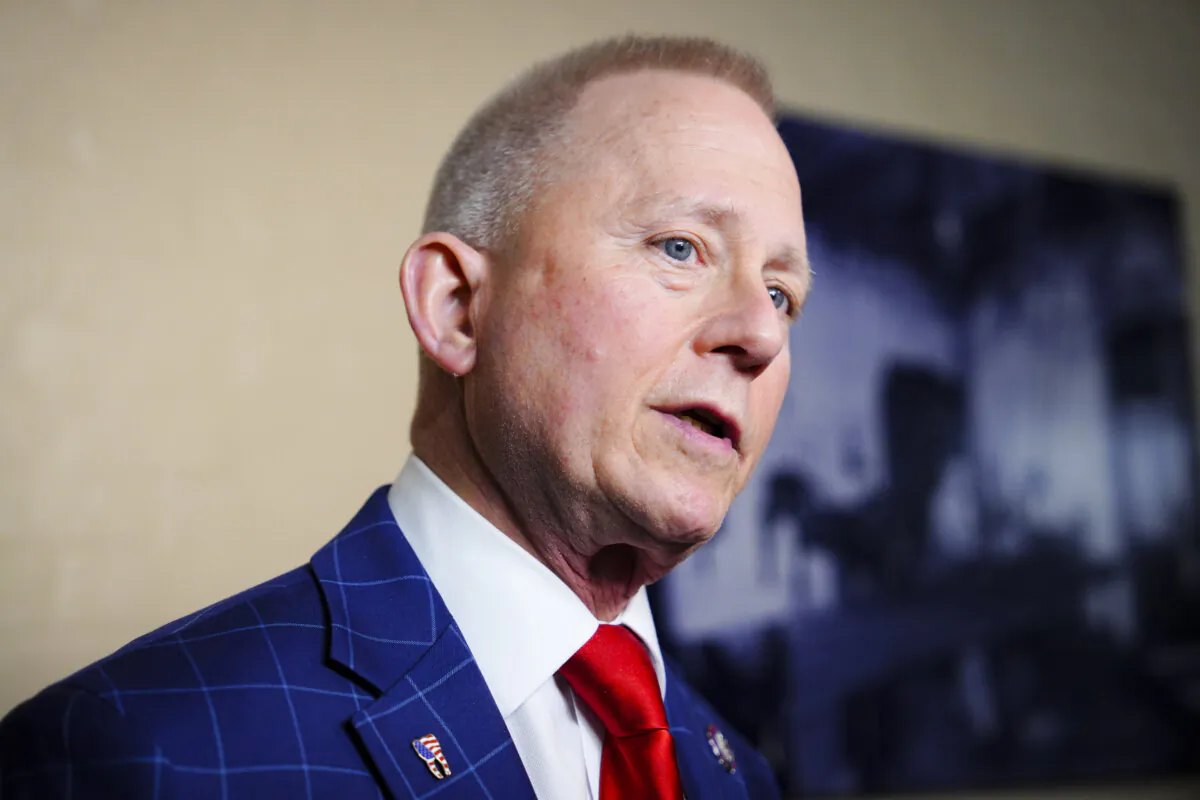 Rep. Jeff Van Drew (R-N.J.) speaks with reporters in Washington on Oct. 16, 2023. (Madalina Vasiliu/The Epoch Times)
