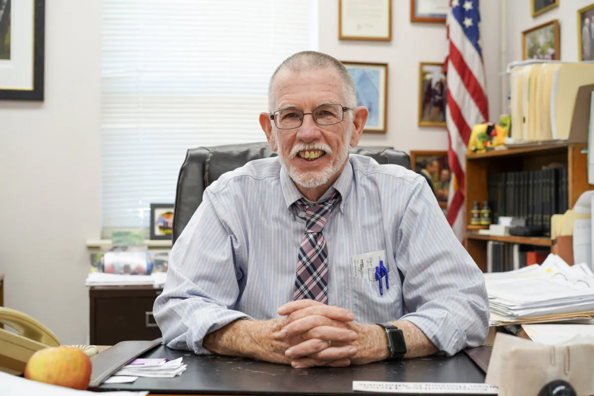 Warwick Supervisor Michael Sweeton at his office at town hall in Warwick, N.Y., on Oct. 13, 2023. (Cara Ding/The Epoch Times)