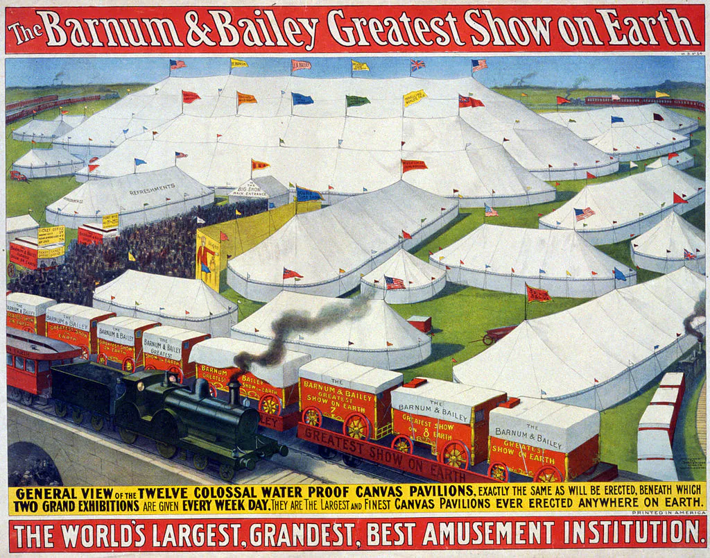 Barnum & Bailey Greatest Show on Earth poster, circa 1899. (Public Domain)