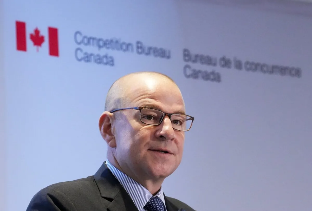 Commissioner of Competition Matthew Boswell speaks at Canada's Competition Summit hosted by the Competition Bureau Canada in Ottawa on Oct. 5, 2023. (The Canadian Press/Sean Kilpatrick)