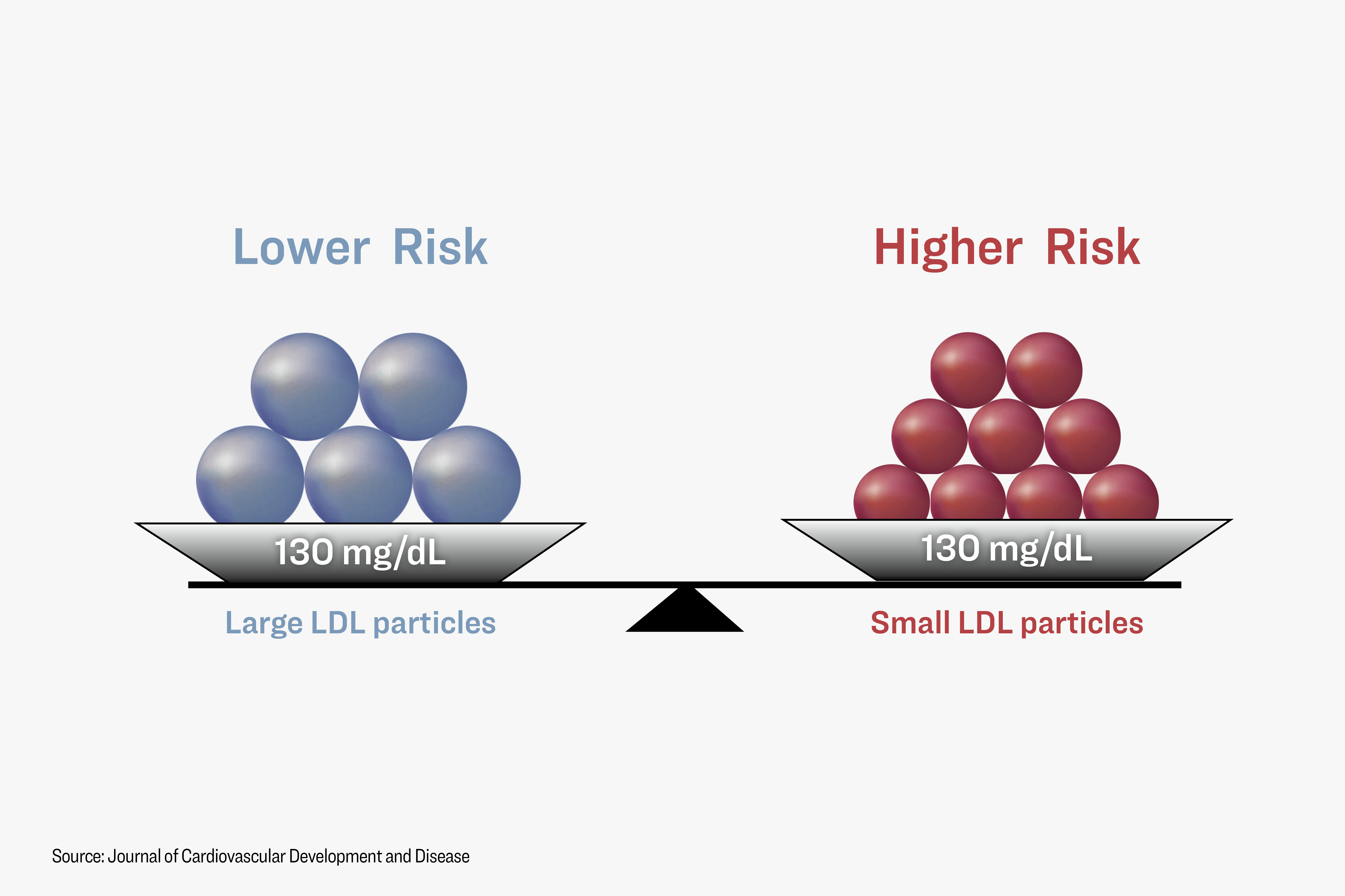 Small and dense LDL particles present a greater risk compared to big and buoyant ones. (Illustration by The Epoch Times, Shutterstock)
