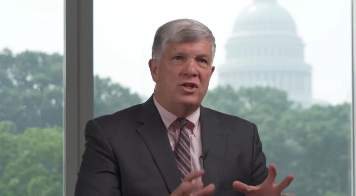 Thomas Lynch, retired U.S. Army Colonel, Research Fellow at the Center for Strategic Research at the Institute of National Strategic Studies of the National Defense University, in Washington in a still released by NTD on July 4, 2023. (NTD)