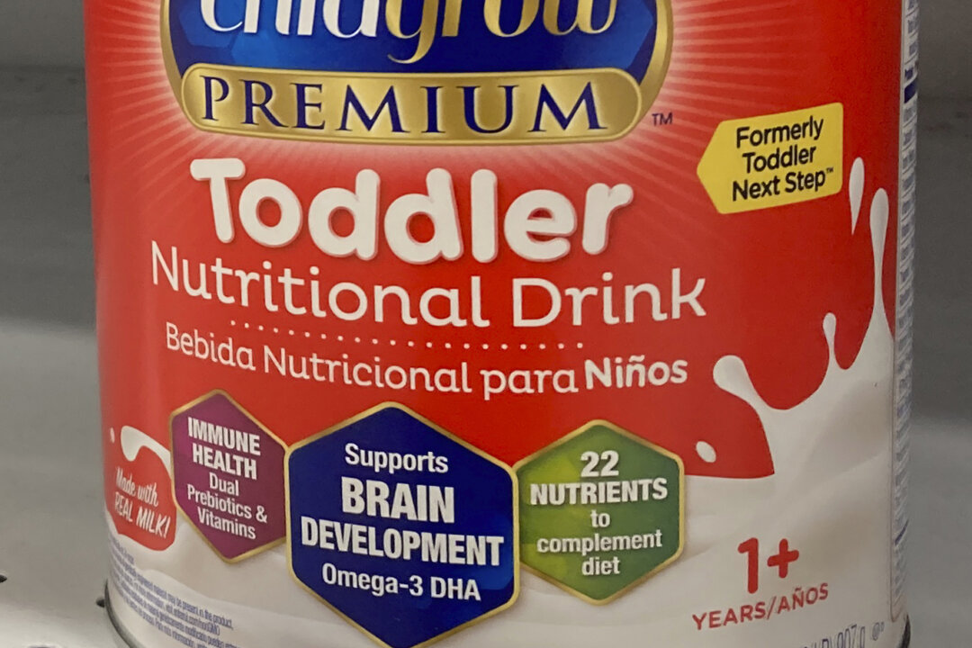 A can of toddler nutritional drink sits on a shelf in a grocery store in Surfside, Fla., on June 17, 2022. (Wilfredo Lee/AP Photo)