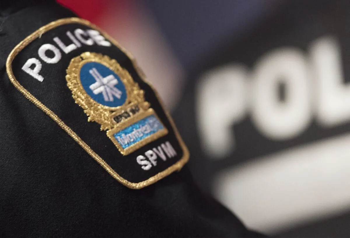A Montreal police badge is shown during a news conference in Montreal, on Oct. 7, 2019. (The Canadian Press/Graham Hughes)
