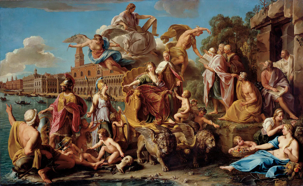 "The Triumph of Venice," 1737, by Pompeo Batoni. Oil on canvas. North Carolina Museum of Art, Raleigh. (Public Domain)