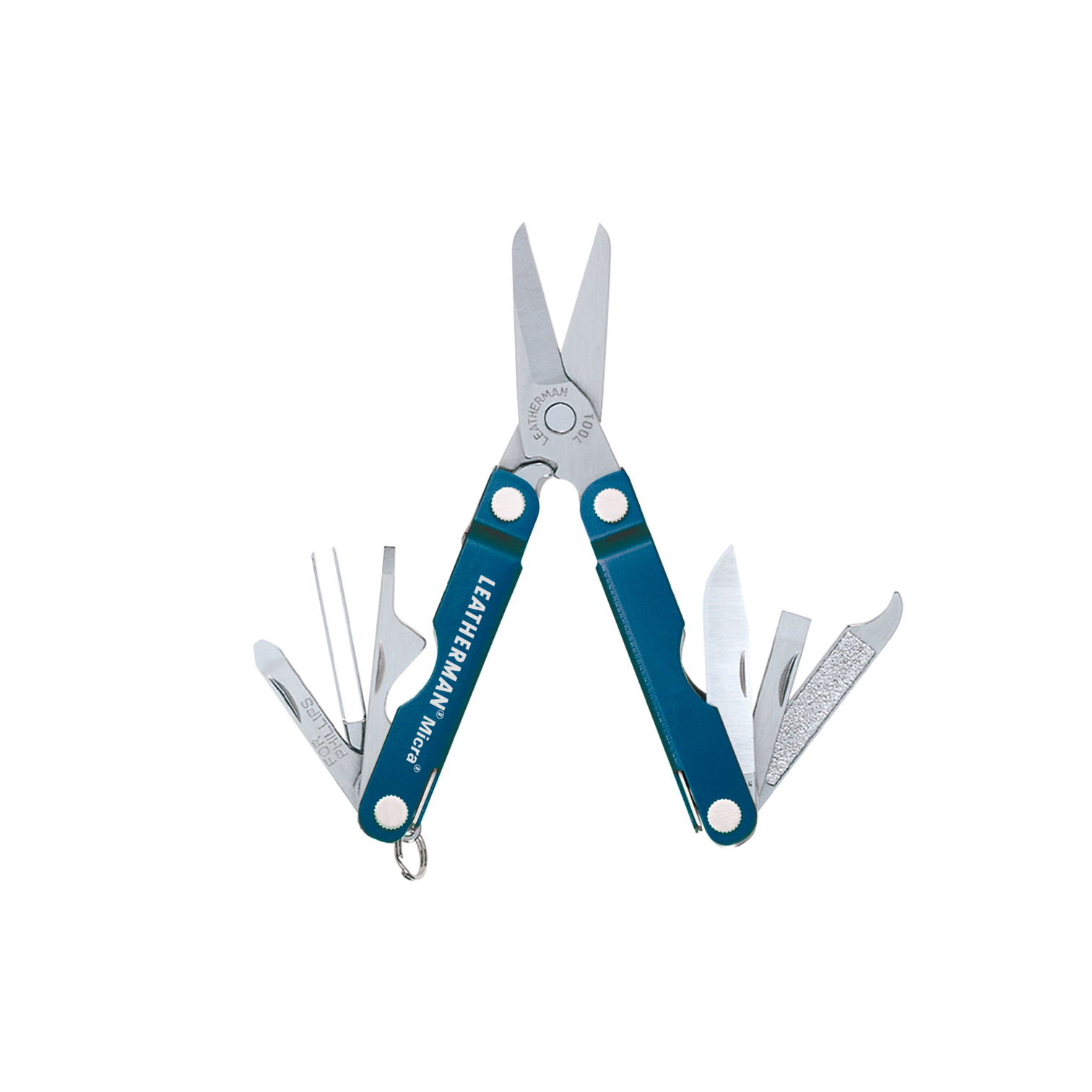 Leatherman's tiny, 1.8-ounce Micra multitool can be attached to a keychain. (Leatherman)