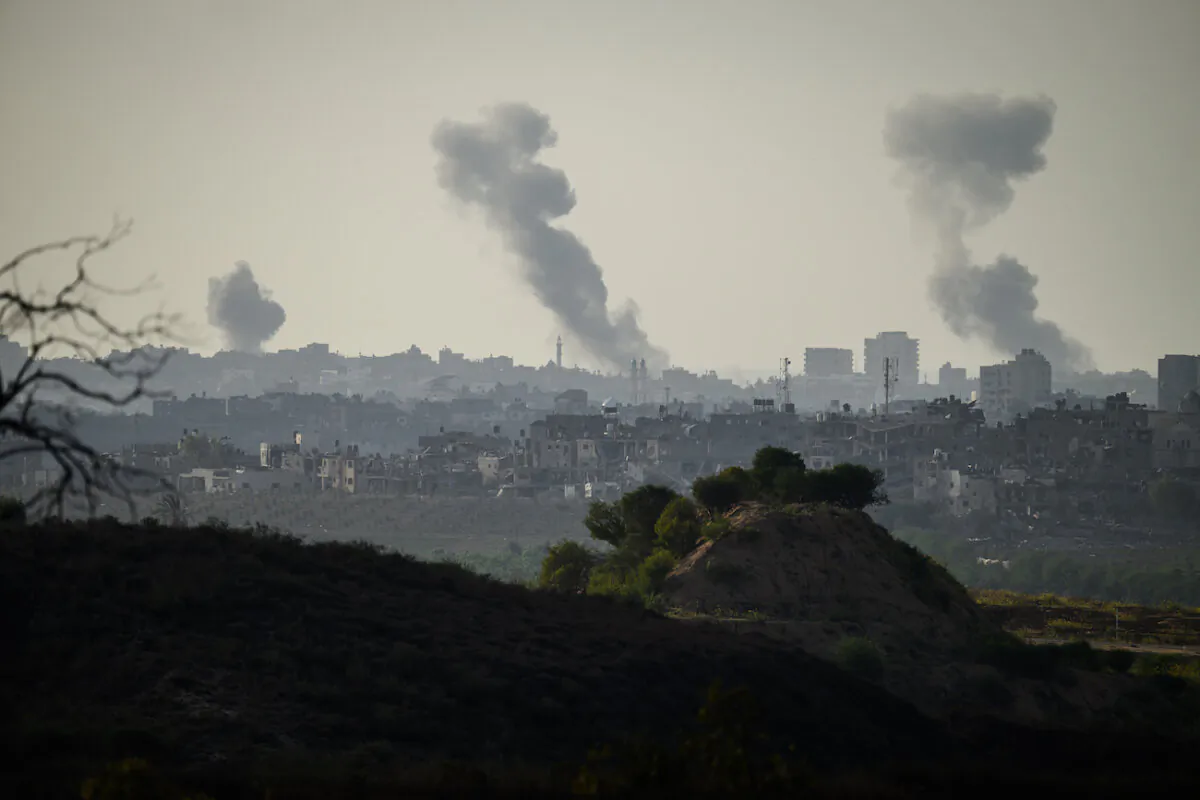 A view of Gaza City from the border area near Sderot Israel, on Oct. 21, 2023. (Leon Neal/Getty Images)