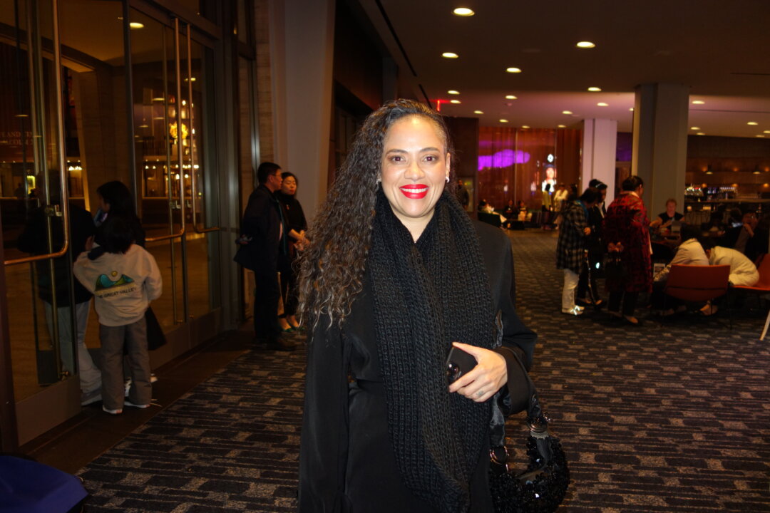 Eugenia Vegara enjoyed the Shen Yun Symphony Orchestra evening performance at David Geffen Hall, in New York, on Oct. 22, 2023. (Lily Yu/The Epoch Times)