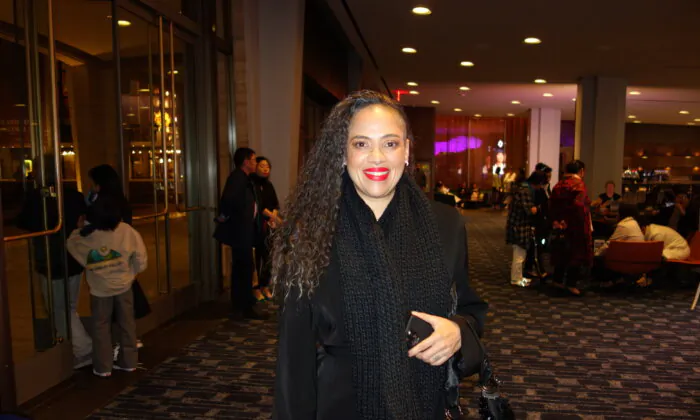 Eugenia Vegara enjoyed the Shen Yun Symphony Orchestra evening performance at David Geffen Hall, in New York, on Oct. 22, 2023. (Lily Yu/The Epoch Times)