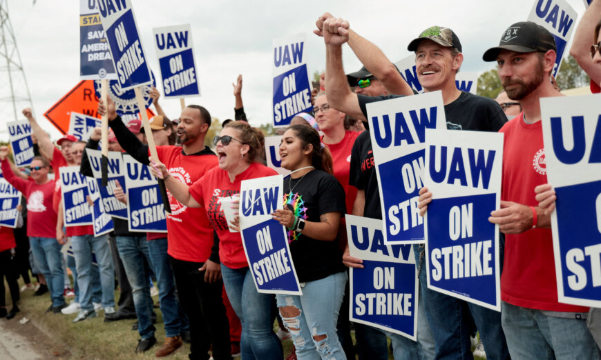 UAW Autoworkers strike anew in Michigan Stellantis plant.