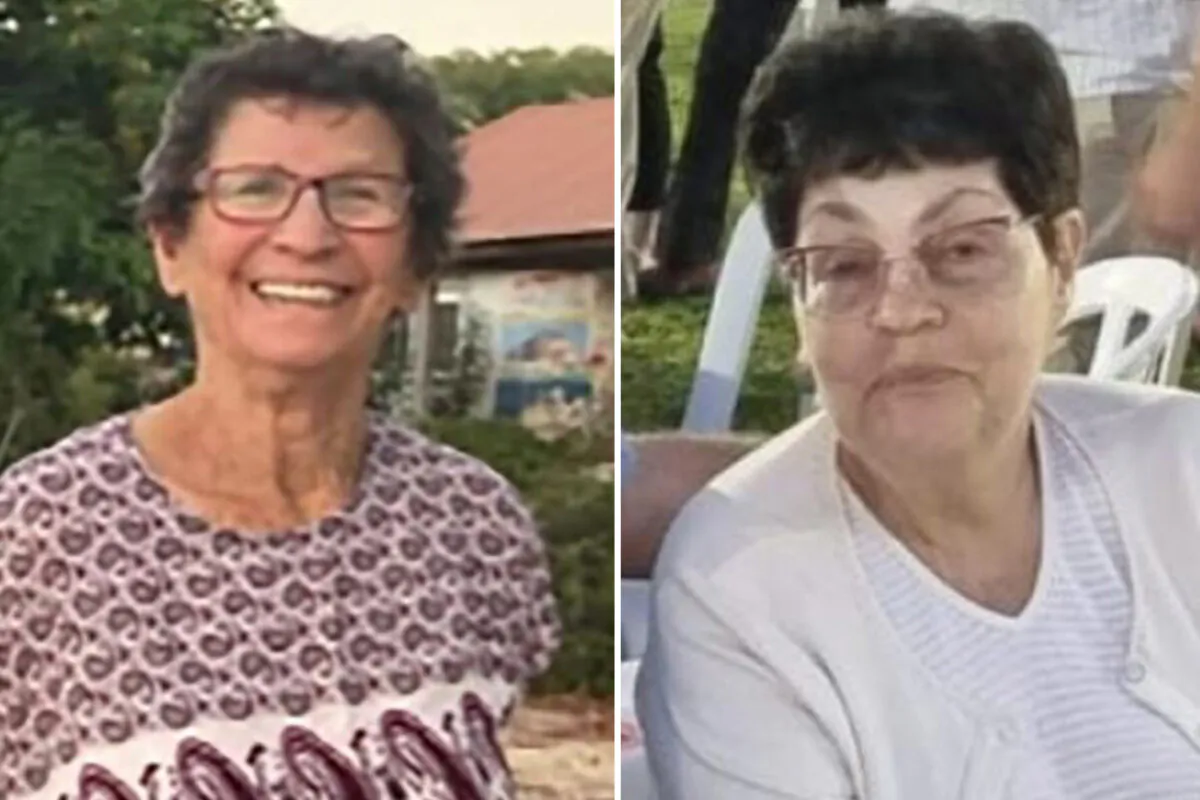 Yocheved Lifshitz, 85 (left), and Nurit Cooper, 79, who were held as hostage by Hamas terrorists, in these undated handout photo combination. (Hostages and Missing Families Forum via AP)